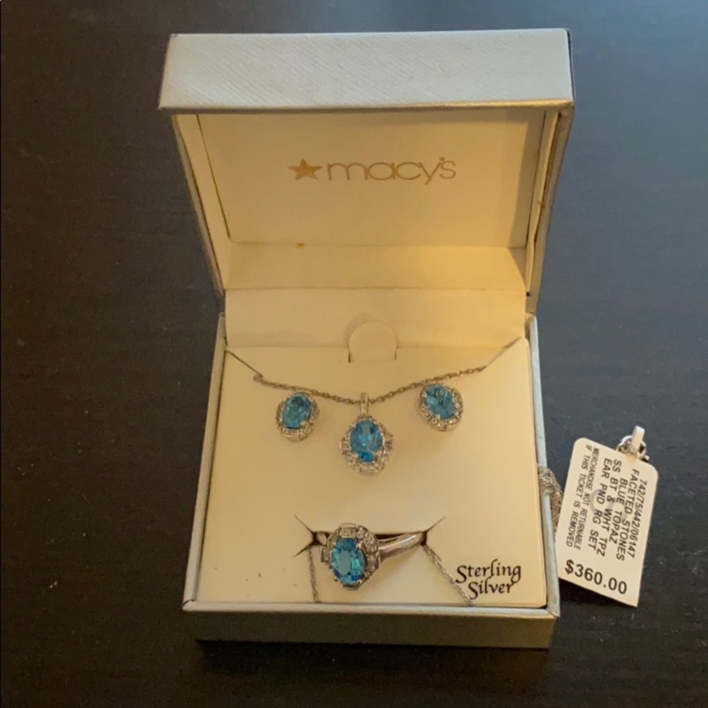 Blue topaz jewelry set